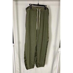 🎄FLASH XMAS SALE!🎁 Monrow Lightweight Satin Rayon Large Green Joggers NWOT